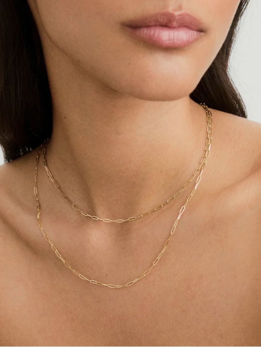 Gold Paperclip Chain Necklace NEW